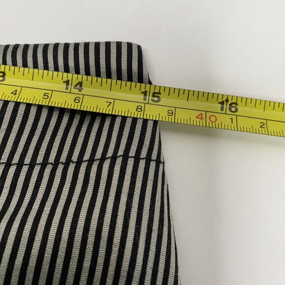 Hugo Boss Skirt Size 4 Mini Gray Black Stripped Pleated Y2K silk cotton blend - Picture 14 of 15